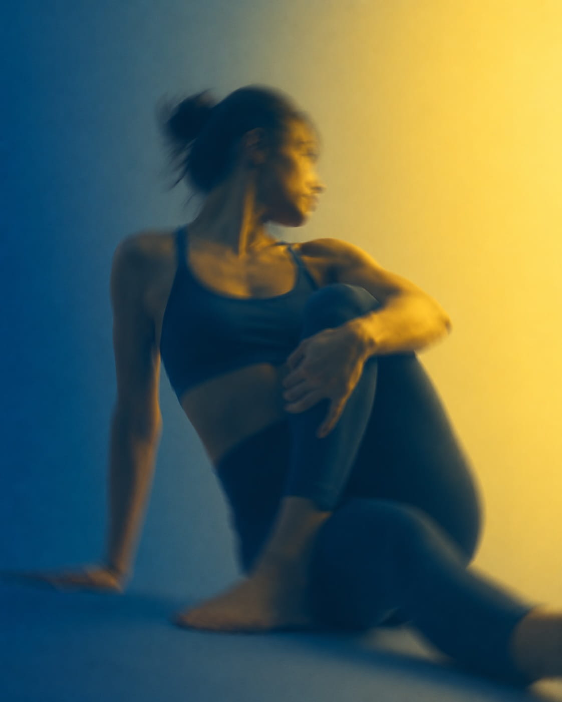 Athlete in a seated mobility position